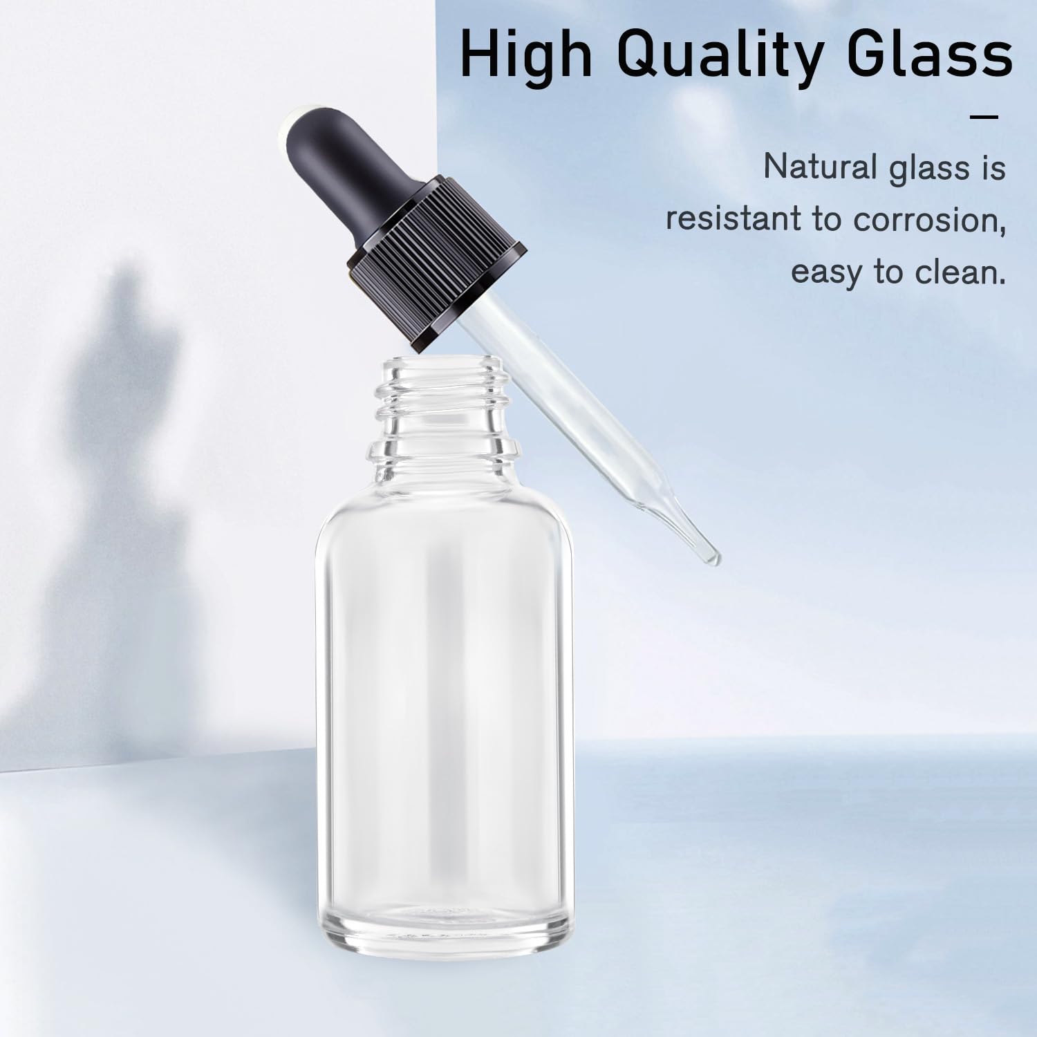 15ml 30ml 1oz 2oz boston glass bottle with lid
