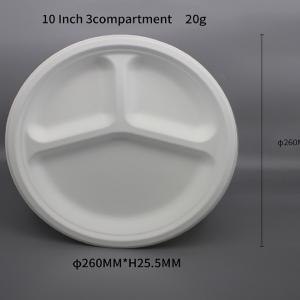  10 inch Compartment Plate  Compostable Sugarcane