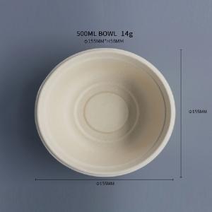  18oz(500ml) Bowl  Compostable Sugarcane