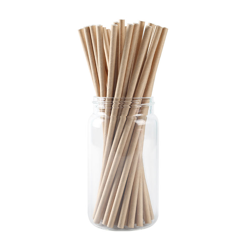 Disposable Biodegradable White paper straw Eco Friendly Bubble Tea Brown Kraft Paper Straws