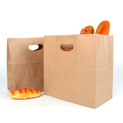 Paper Bag Craft Brown Food Grade Paper Packaging Bags for Fast Food Takeout