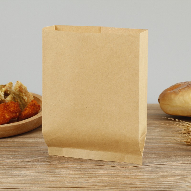 Custom Printed Factory price biodegradable takeaway kraft paper lunch food bag and paper salad takeout bag