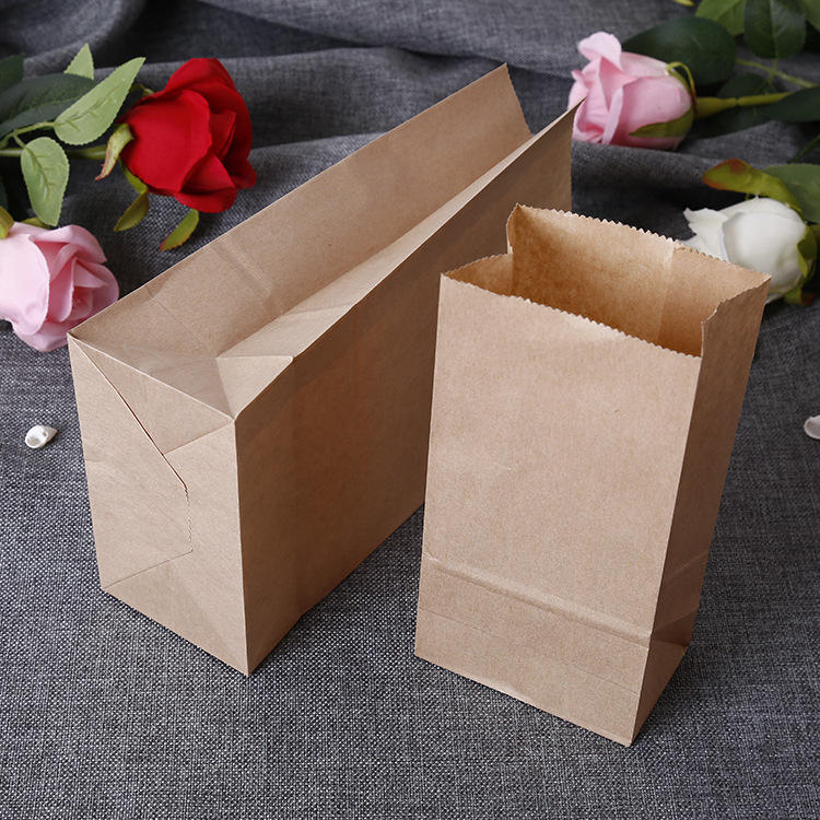 Biodegradable Paper Bag Kraft With custom Logo Print,Brown Paper Food Shopping Bag grocery paper bag for supermarket