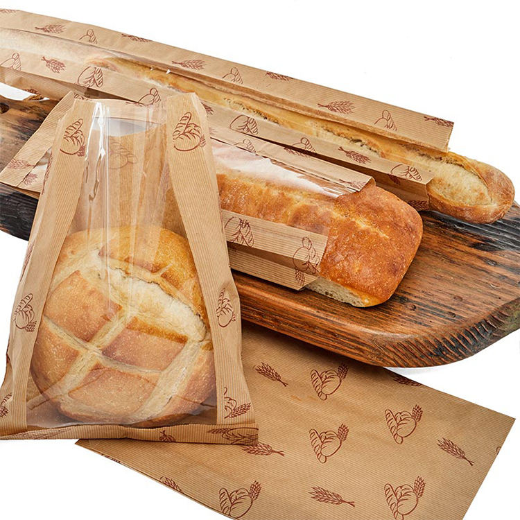 Eco Friendly Compostable Biodegradable Flat Bottom Food Vegetable Bread Coffee Customized Packaging Bag Brown Kraft Paper Bag