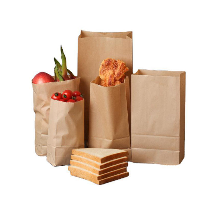 ECO Recycling Large heavy duty durable sack kraft brown white paper bags for food grocery packing take away
