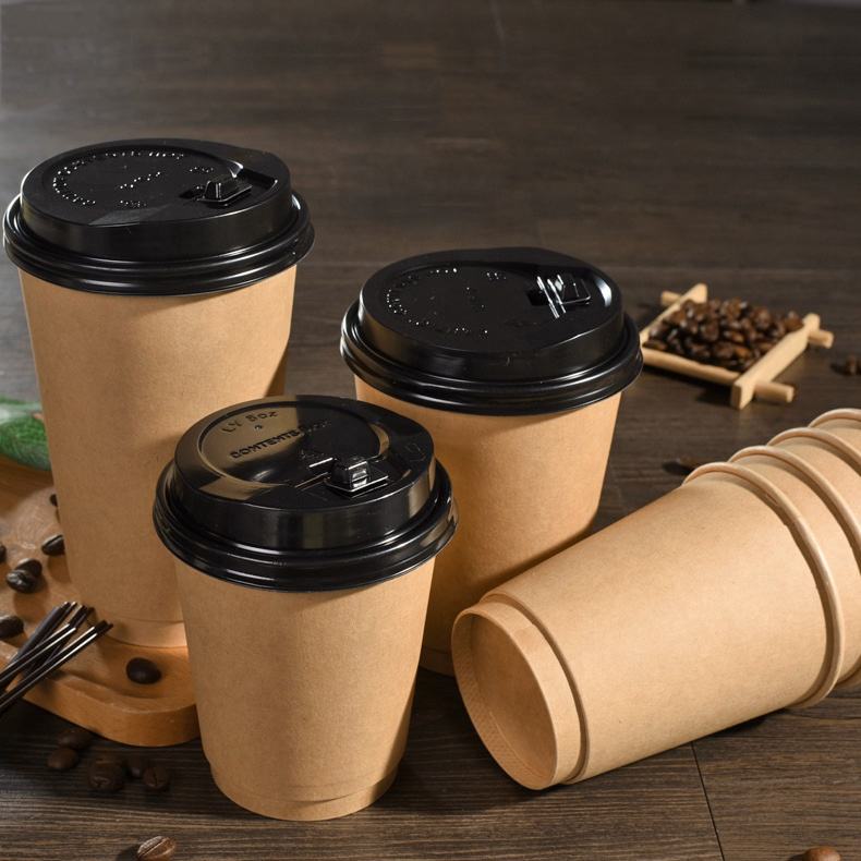Disposable Bio Paper Coffee Cups Single Wall Kraft Eco Water Cups For Beverages Party Wedding Birthday