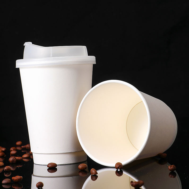 disposable 16oz beverage cup Double Wall paper Cups with Lid for hot drinks customized paper cups