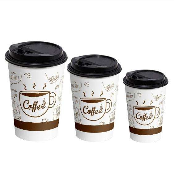 Kraft Sleeves Cardboard With Lid 7oz 8oz 9oz Hot Cold Paper Cup For Carbonated Drinks