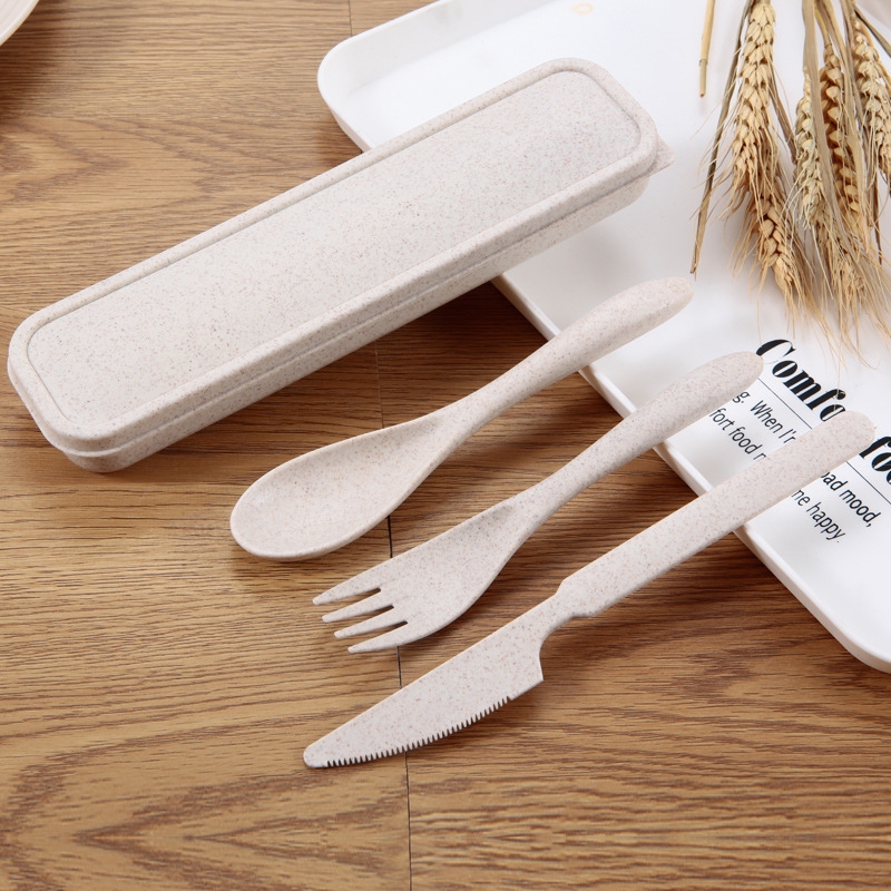  Disposable Utensils Set Knife Fork Spoon Biodegradable Sugarcane Bagasse Cutlery