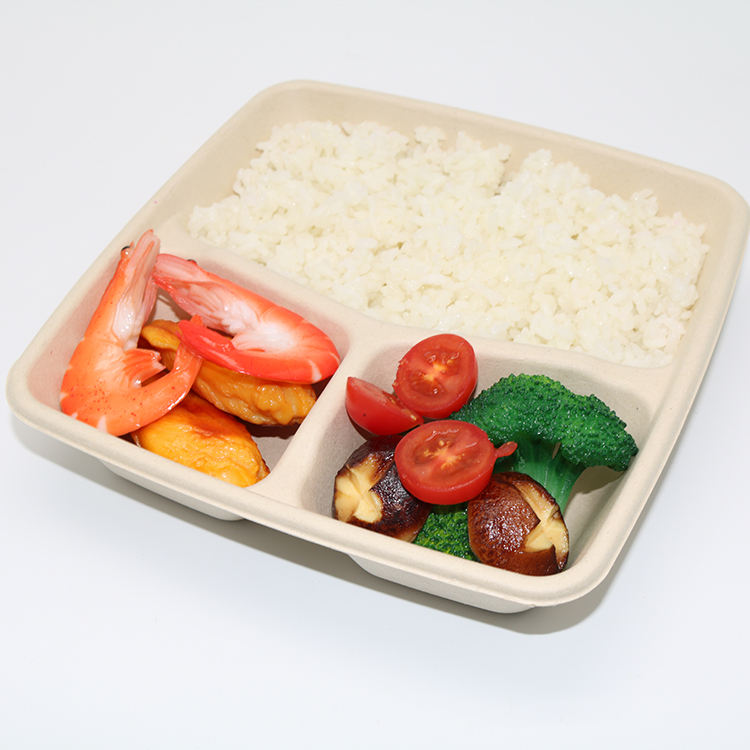 Take Out Food Packaging Take Away Sugarcane Bagasse Pulp Lunch Container