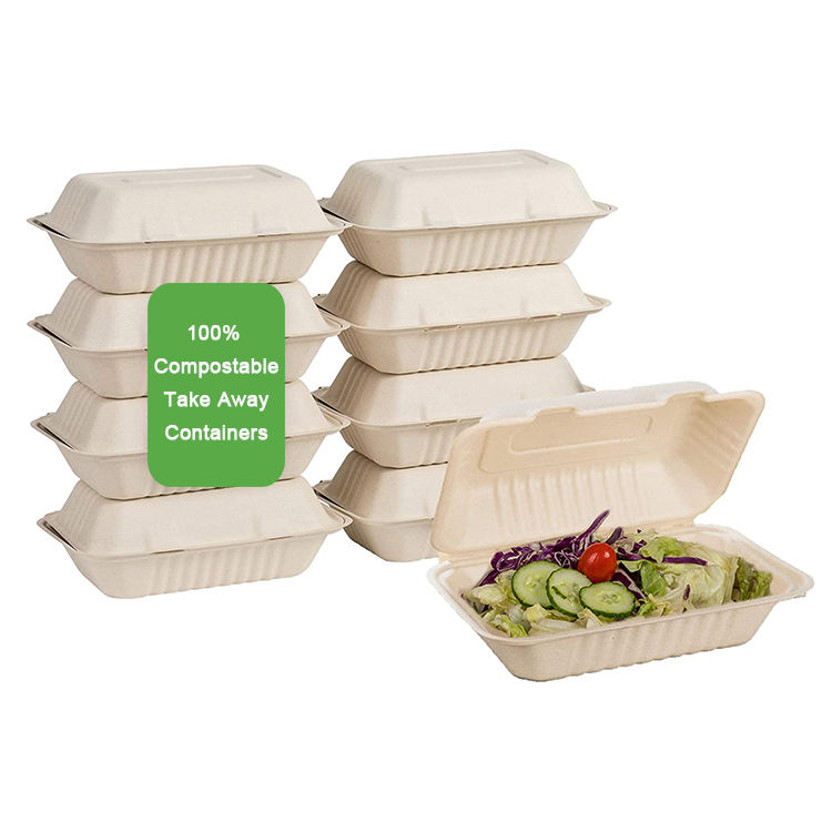 disposable food box sugarcane bagasse food container food boxes takeaway packaging biodegradable