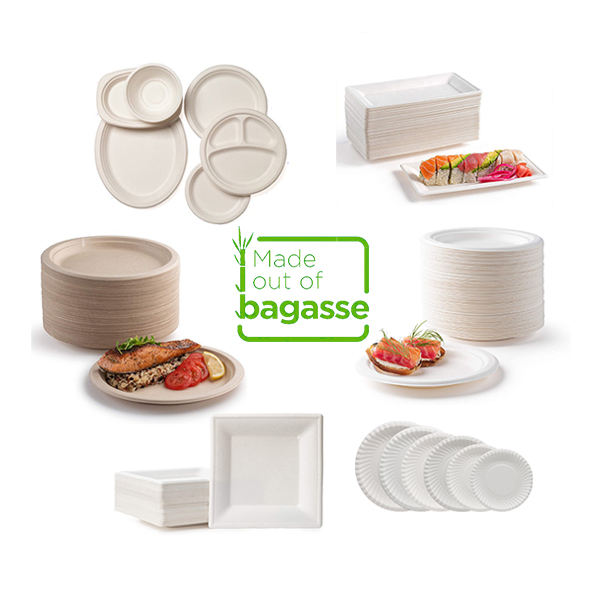 100%biodegradable disposable tableware bagasse disposable plates