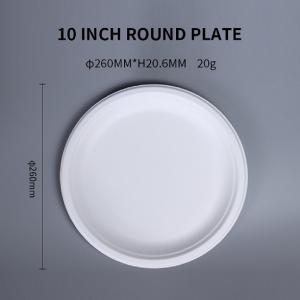  10 inch Round Plate  Compostable Sugarcane