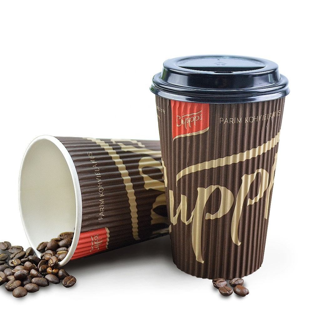 Eco Friendly Espresso Wall Paper Cup Disposable Take Away Coffee Cups Biodegradable Double Walled Paper Cup