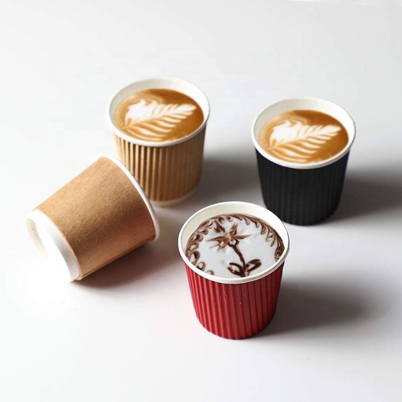 Compostable Takeaway Hot Biodegradable Disposable Ripple Paper Coffee Cups