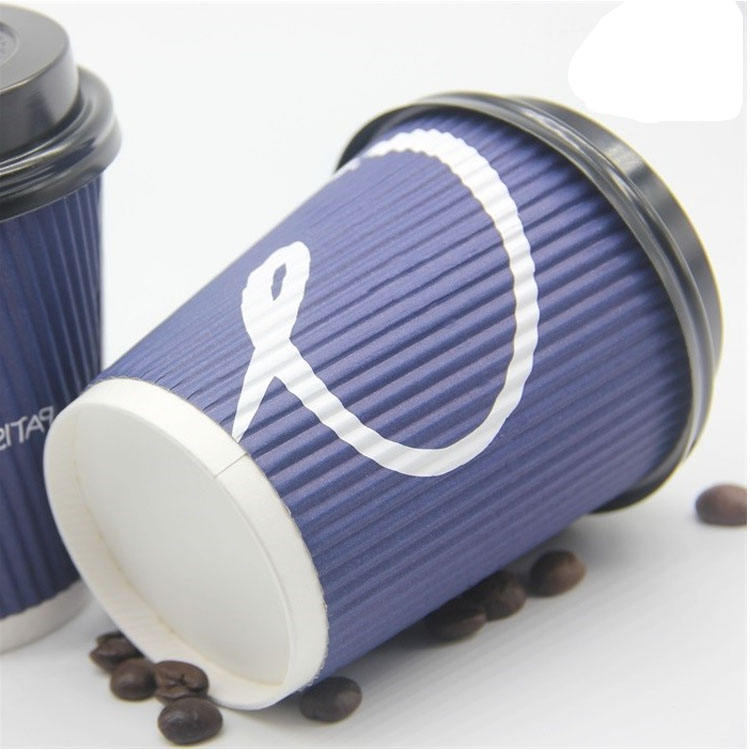 Custom Printed Disposable 6oz 8oz 9oz 10oz 16oz Single/Double Ripple Wall Hot Coffee Paper Cups With Logo